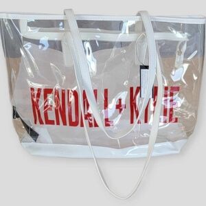 NWT Kendall + Kylie White Transparent Tote Shoulder Bag